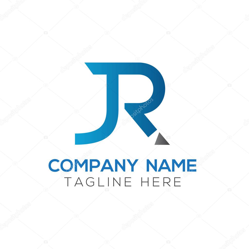 Creative letter JR Logo Design Vector Template. Initial Linked Letter JR Logo Design
