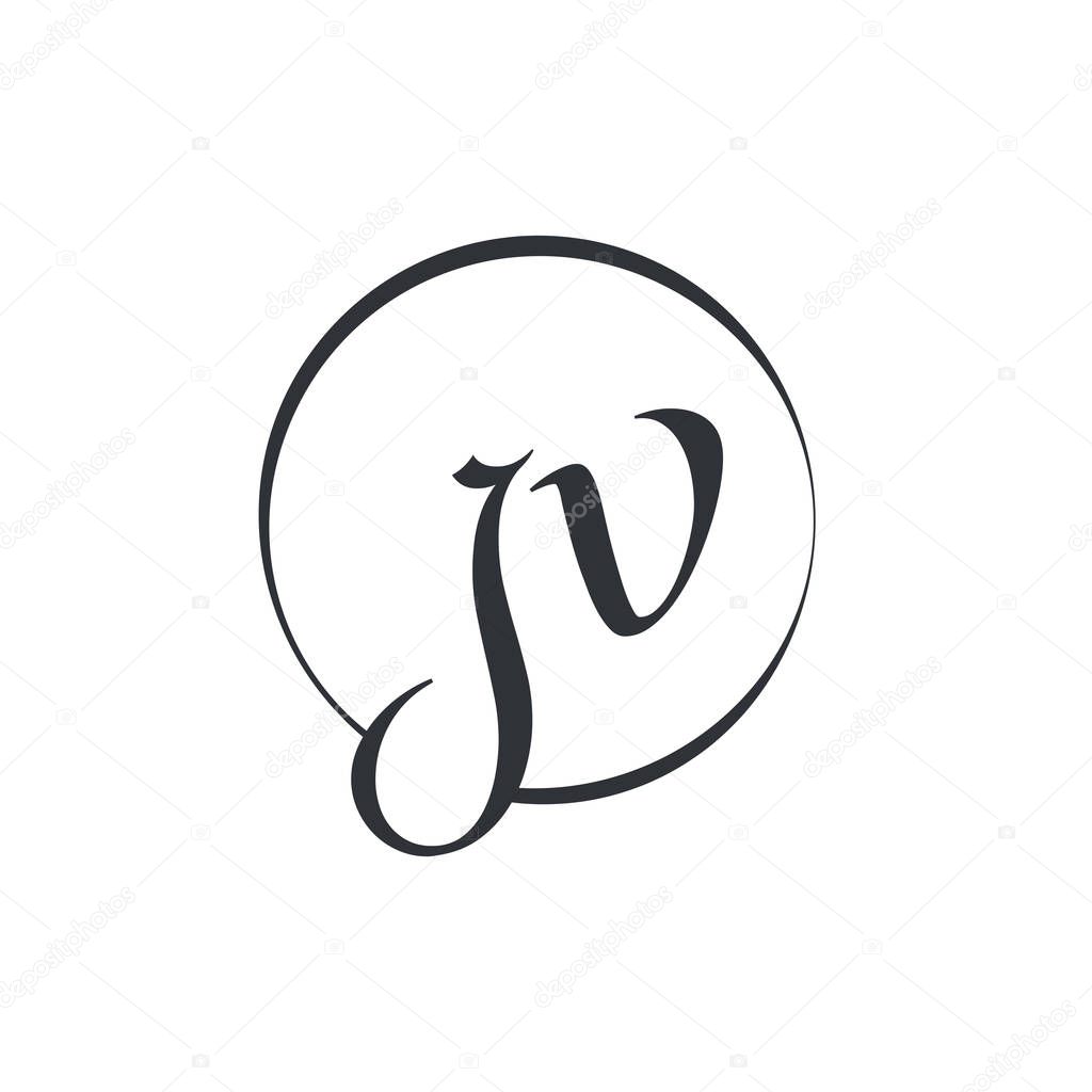 Creative letter JV Logo Design Vector Template. Initial Linked Letter JV Logo Design