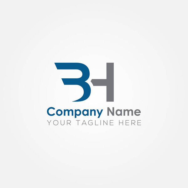 Первоначальный логотип BH Letter с креативным современным векторным шаблоном бизнес-типографии. Креативная абстракция
