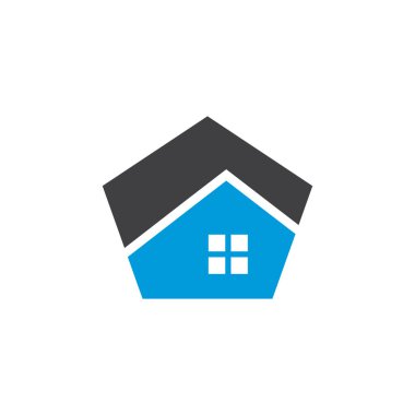 Emlak işi logo vektör şablonu. Soyut ev ya da ev logosu. Bina, Emlak Geliştirme ve İnşaat Logosu.