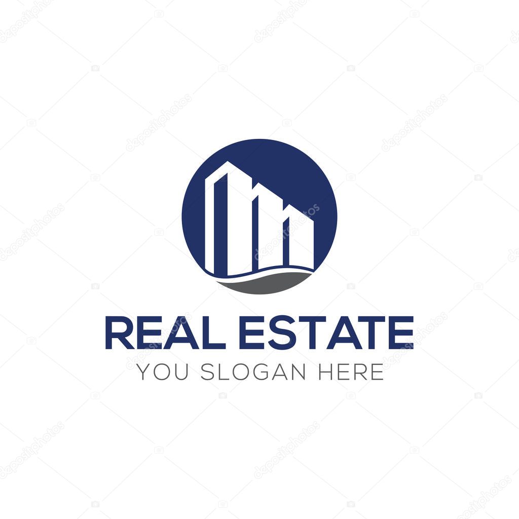 Real Estate Business Logo Vector Template. Abstract house or home logo. Building, Property Development, and Construction Logo.