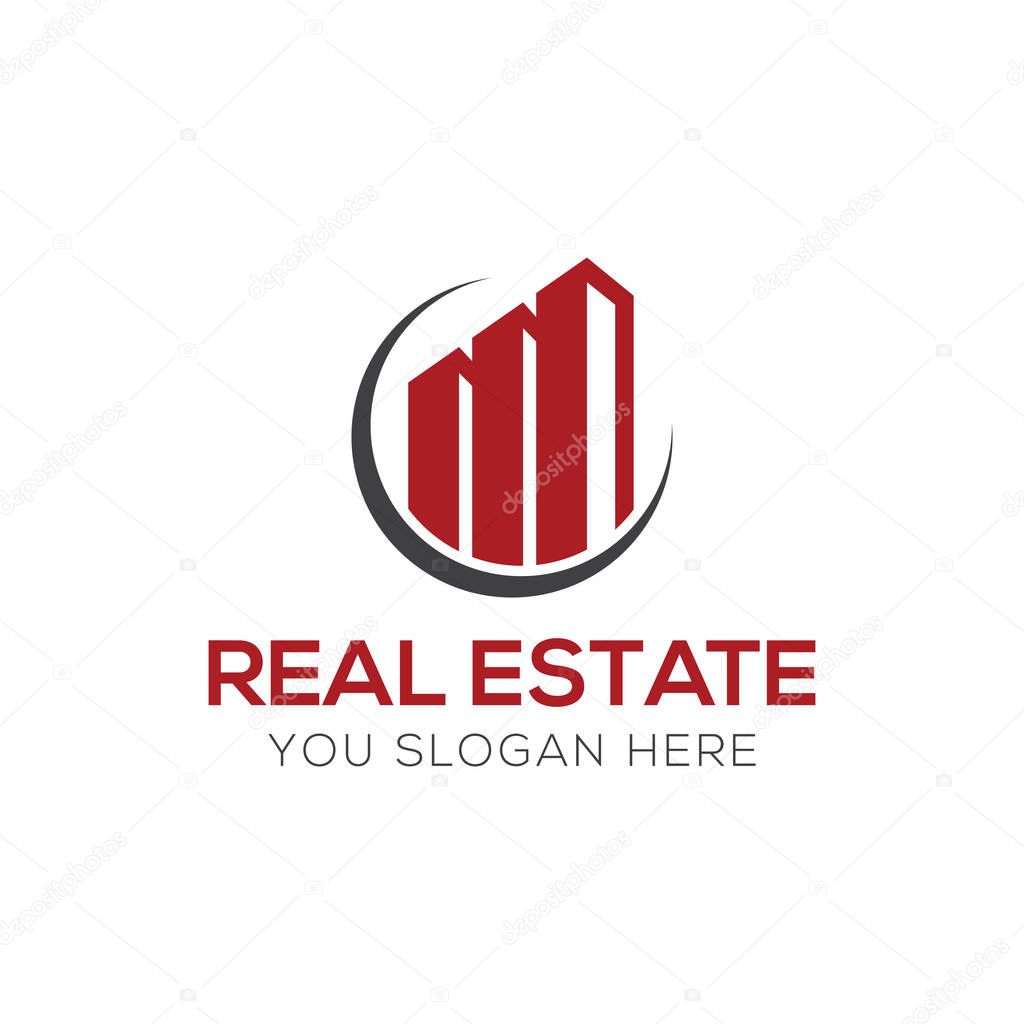 Real Estate Business Logo Vector Template. Abstract house or home logo. Building, Property Development, and Construction Logo.