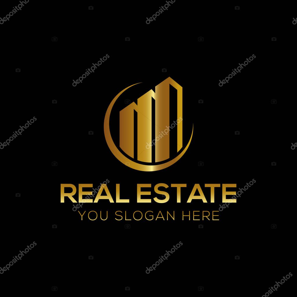 Real Estate Business Logo Vector Template. Abstract house or home logo. Building, Property Development, and Construction Logo.