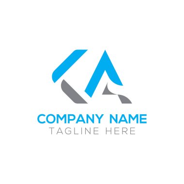 İlk Alfabe Ka Logo Tasarım Şablonu. Bağlı Harf Ka Logo Vektörü