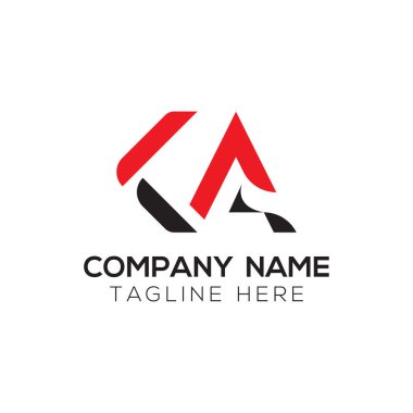 İlk Alfabe Ka Logo Tasarım Şablonu. Bağlı Harf Ka Logo Vektörü