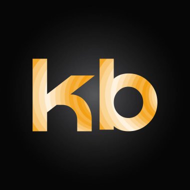 İlk Alfabe Kb Logo Tasarım Şablonu. Bağlı Harf Kb Logo Vektörü