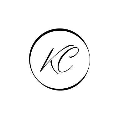 İlk Alfabe Kc Logo Tasarım Şablonu. Bağlı Harf Kc Logo Vektörü