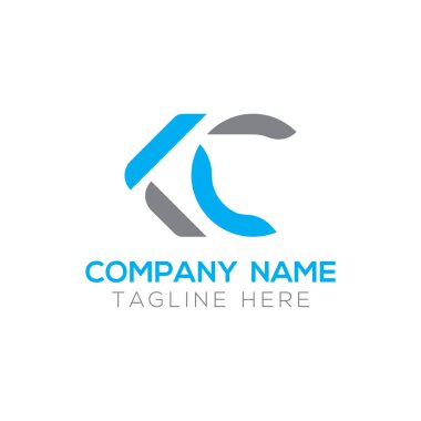 İlk Alfabe Kc Logo Tasarım Şablonu. Bağlı Harf Kc Logo Vektörü