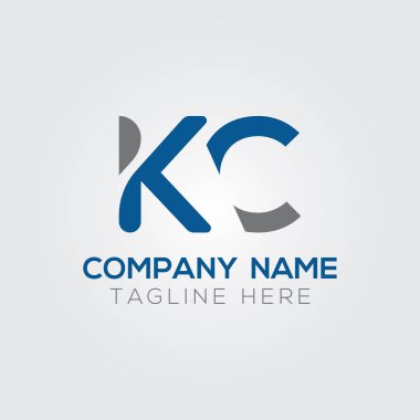 İlk Alfabe Kc Logo Tasarım Şablonu. Bağlı Harf Kc Logo Vektörü