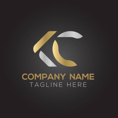 İlk Alfabe Kc Logo Tasarım Şablonu. Bağlı Harf Kc Logo Vektörü