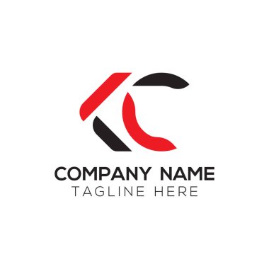 İlk Alfabe Kc Logo Tasarım Şablonu. Bağlı Harf Kc Logo Vektörü