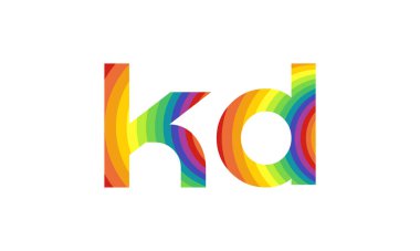 İlk Alfabe Kd Logo Tasarım Şablonu. Bağlı Harf Kd Logo Vektörü