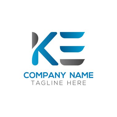 İlk Alfabe Ke Logo Tasarım Şablonu. Bağlı Harf Ke Logo Vektörü
