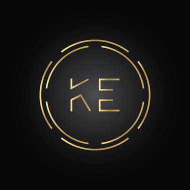 İlk Alfabe Ke Logo Tasarım Şablonu. Bağlı Harf Ke Logo Vektörü