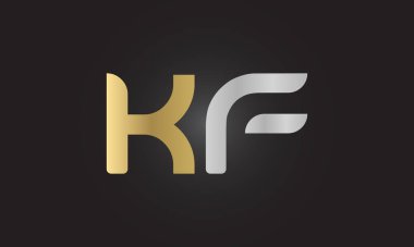 İlk Alfabe Kf Logo Tasarım Şablonu. Bağlı Harf Kf Logo Vektörü