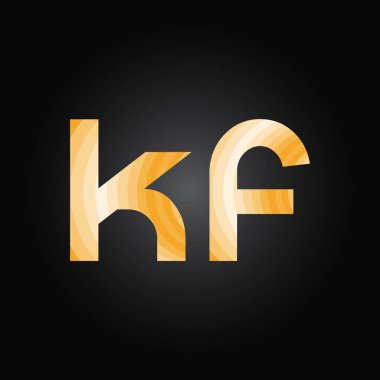 İlk Alfabe Kf Logo Tasarım Şablonu. Bağlı Harf Kf Logo Vektörü