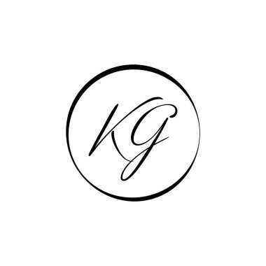 İlk Alfabe Kg Logo Tasarım Şablonu. Bağlı Harf Kg Logo Vektörü