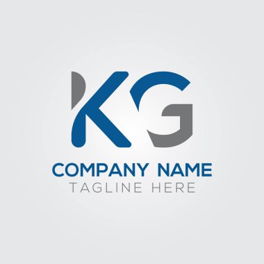İlk Alfabe Kg Logo Tasarım Şablonu. Bağlı Harf Kg Logo Vektörü