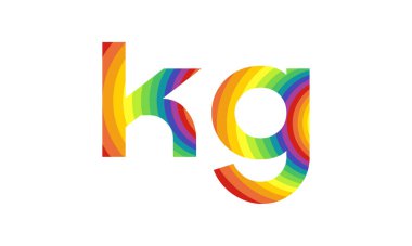 İlk Alfabe Kg Logo Tasarım Şablonu. Bağlı Harf Kg Logo Vektörü