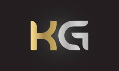 İlk Alfabe Kg Logo Tasarım Şablonu. Bağlı Harf Kg Logo Vektörü