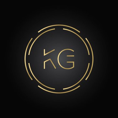 İlk Alfabe Kg Logo Tasarım Şablonu. Bağlı Harf Kg Logo Vektörü