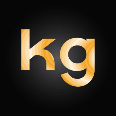 İlk Alfabe Kg Logo Tasarım Şablonu. Bağlı Harf Kg Logo Vektörü