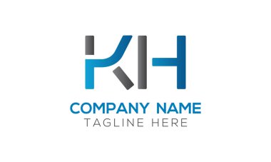 İlk Alfabe Kh Logo Tasarım Şablonu. Bağlı Harf Kh Logo Vektörü