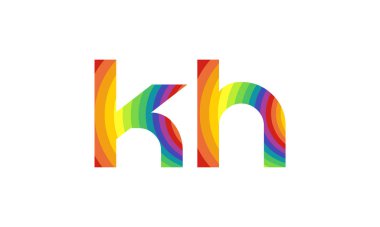 İlk Alfabe Kh Logo Tasarım Şablonu. Bağlı Harf Kh Logo Vektörü