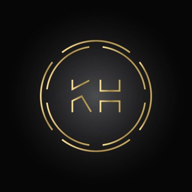 İlk Alfabe Kh Logo Tasarım Şablonu. Bağlı Harf Kh Logo Vektörü