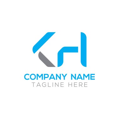 İlk Alfabe Kh Logo Tasarım Şablonu. Bağlı Harf Kh Logo Vektörü