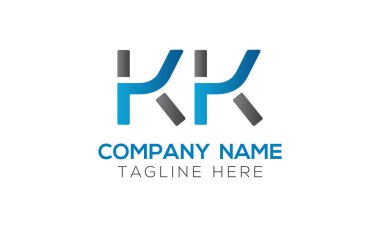 İlk Alfabe Kk Logo Tasarım Şablonu. Bağlı Harf Kk Logo Vektörü