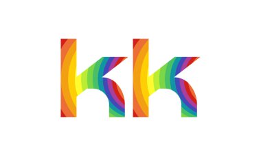 İlk Alfabe Kk Logo Tasarım Şablonu. Bağlı Harf Kk Logo Vektörü