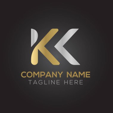 İlk Alfabe Kk Logo Tasarım Şablonu. Bağlı Harf Kk Logo Vektörü