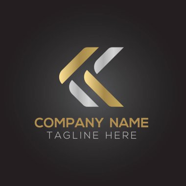 İlk Alfabe Kk Logo Tasarım Şablonu. Bağlı Harf Kk Logo Vektörü