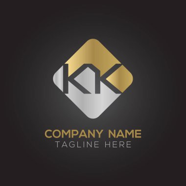 İlk Alfabe Kk Logo Tasarım Şablonu. Bağlı Harf Kk Logo Vektörü