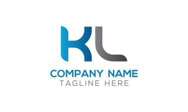 İlk Alfabe Kl Logo Tasarım Şablonu. Bağlı Harf Kl Logo Vektörü