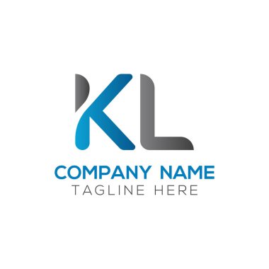 İlk Alfabe Kl Logo Tasarım Şablonu. Bağlı Harf Kl Logo Vektörü