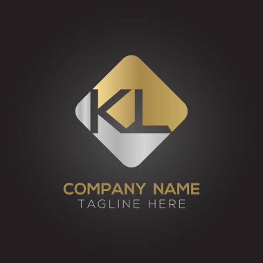İlk Alfabe Kl Logo Tasarım Şablonu. Bağlı Harf Kl Logo Vektörü