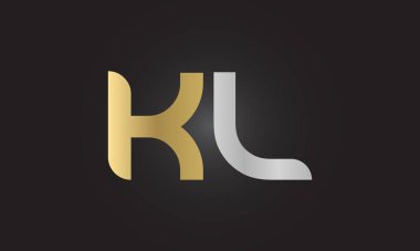 İlk Alfabe Kl Logo Tasarım Şablonu. Bağlı Harf Kl Logo Vektörü