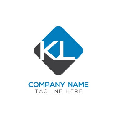 İlk Alfabe Kl Logo Tasarım Şablonu. Bağlı Harf Kl Logo Vektörü
