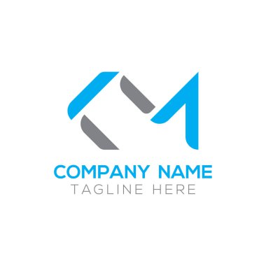 İlk Alfabe Km Logo Tasarım Şablonu. Bağlı Harf Km Logo Vektörü