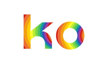İlk Alfabe Ko Logo Tasarım Şablonu. Bağlı Harf Ko Logo Vektörü