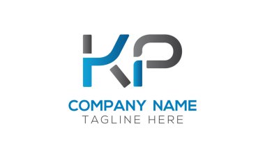 İlk Alfabe Kp Logo Tasarım Şablonu. Bağlı Harf Kp Logo Vektörü