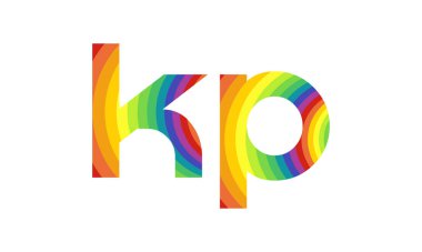 İlk Alfabe Kp Logo Tasarım Şablonu. Bağlı Harf Kp Logo Vektörü