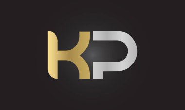 İlk Alfabe Kp Logo Tasarım Şablonu. Bağlı Harf Kp Logo Vektörü