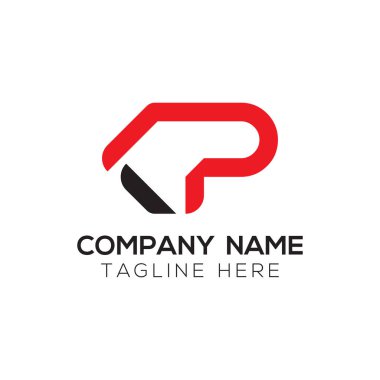 İlk Alfabe Kp Logo Tasarım Şablonu. Bağlı Harf Kp Logo Vektörü