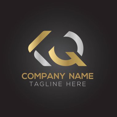 İlk Alfabe Kq Logo Tasarım Şablonu. Bağlı Harf Kq Logo Vektörü