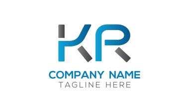 İlk Alfabe Kr Logo Tasarım Şablonu. Bağlı Harf Kr Logo Vektörü
