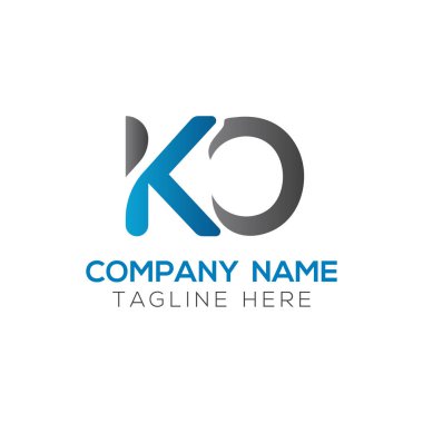 İlk Alfabe Ko Logo Tasarım Şablonu. Bağlı Harf Ko Logo Vektörü