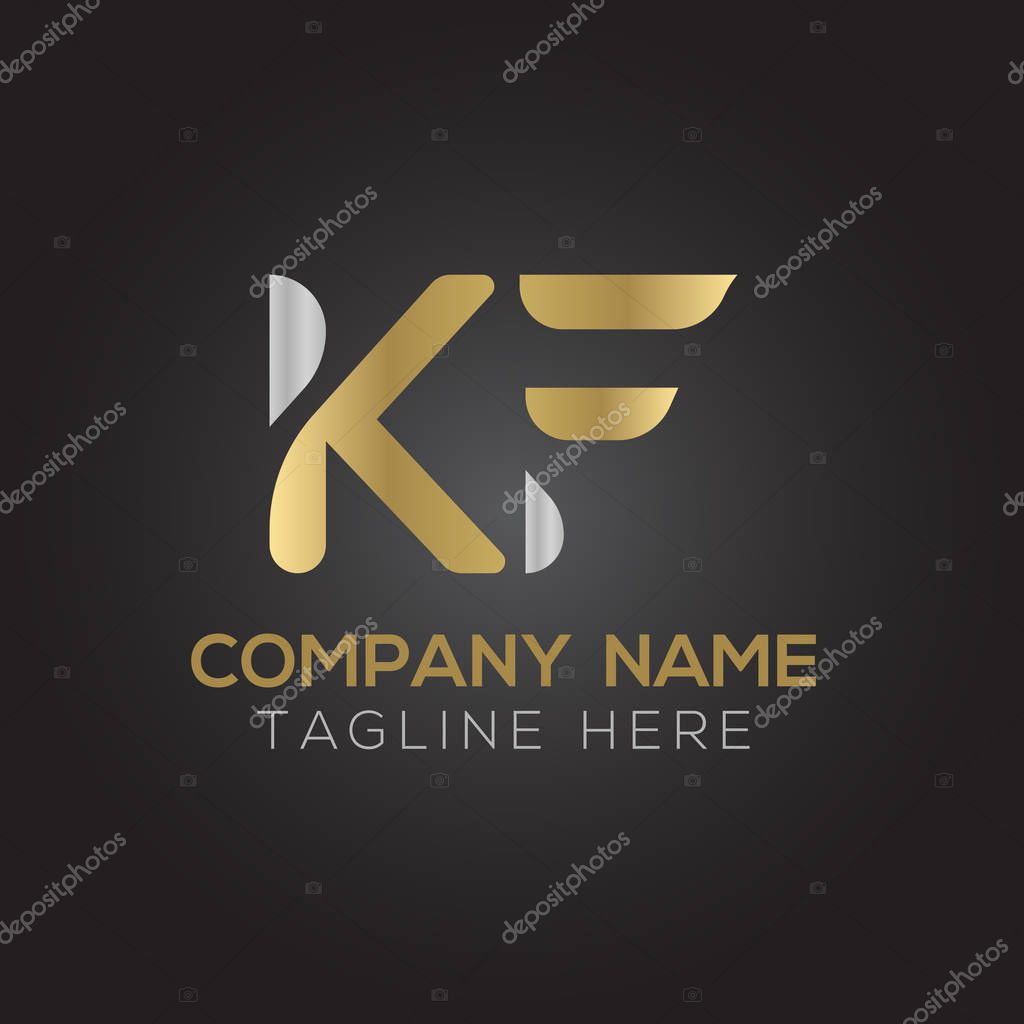 Initial Alphabet KF Logo Design vector Template. Linked Letter KF Logo Vector